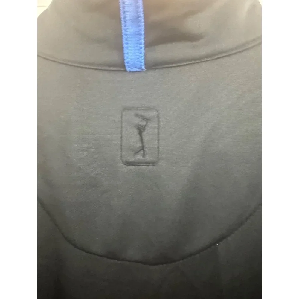 PGA Tour Golf Jacket Mens Size XL Black Blue Trim Full Zip Thick Mock Neck - Picture 6 of 8
